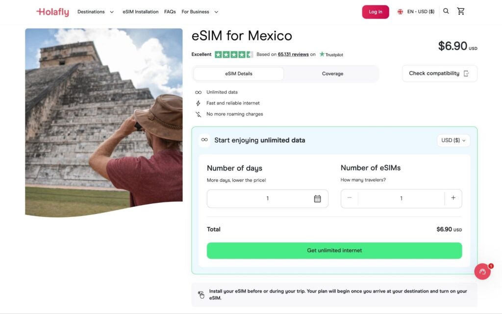 holafly esim, an alternative to sim card mexico