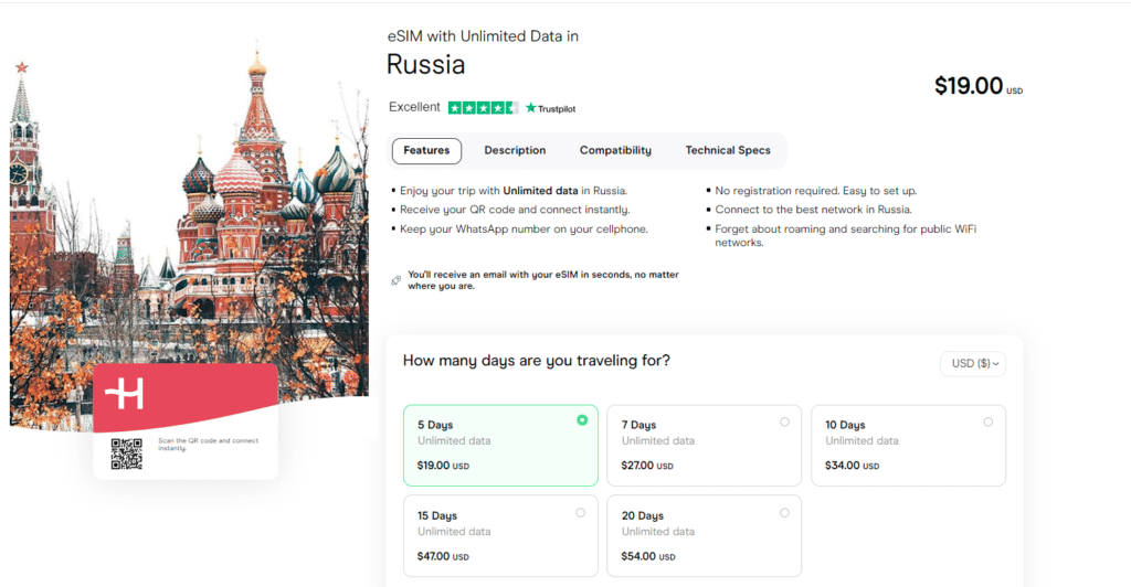 eSIM for Russia 