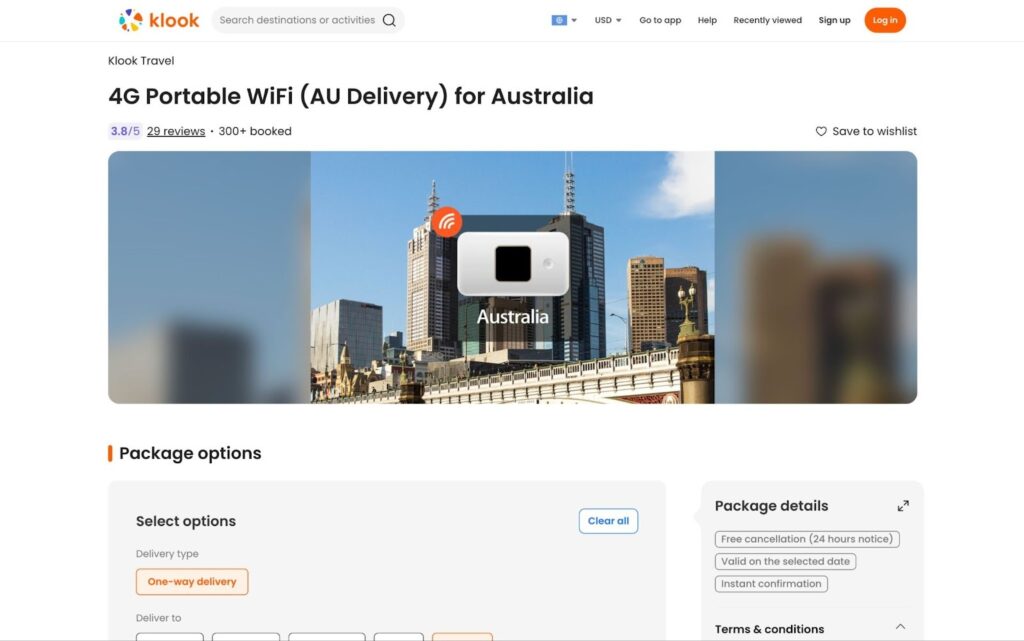 klook pocket wifi for sydney airport