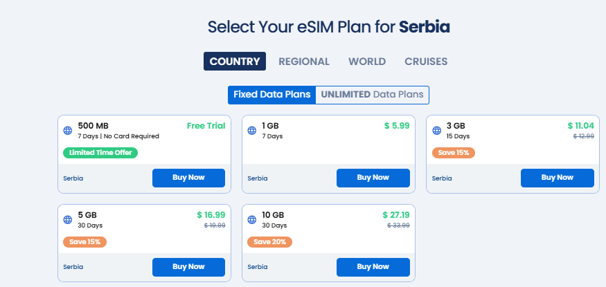 best esim for serbia, gigsky homepage