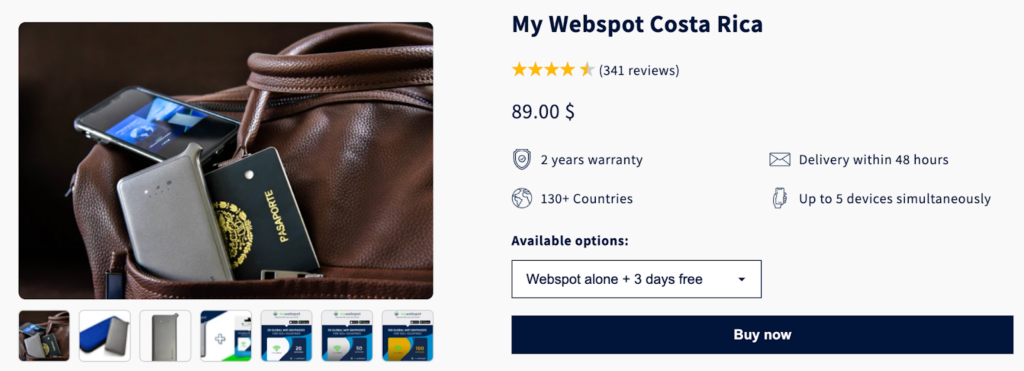 mywebspot, pocket wifi costa rica