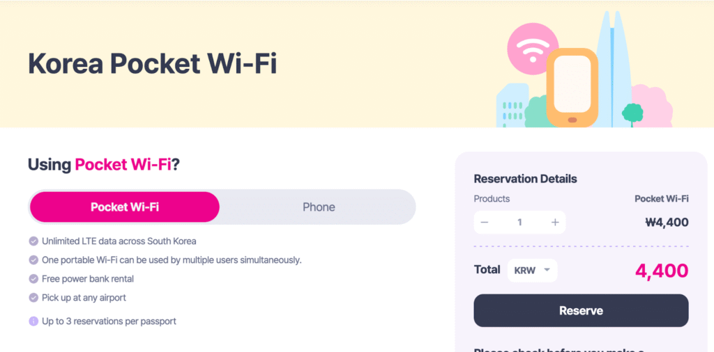 lg u pocket wifi south korea