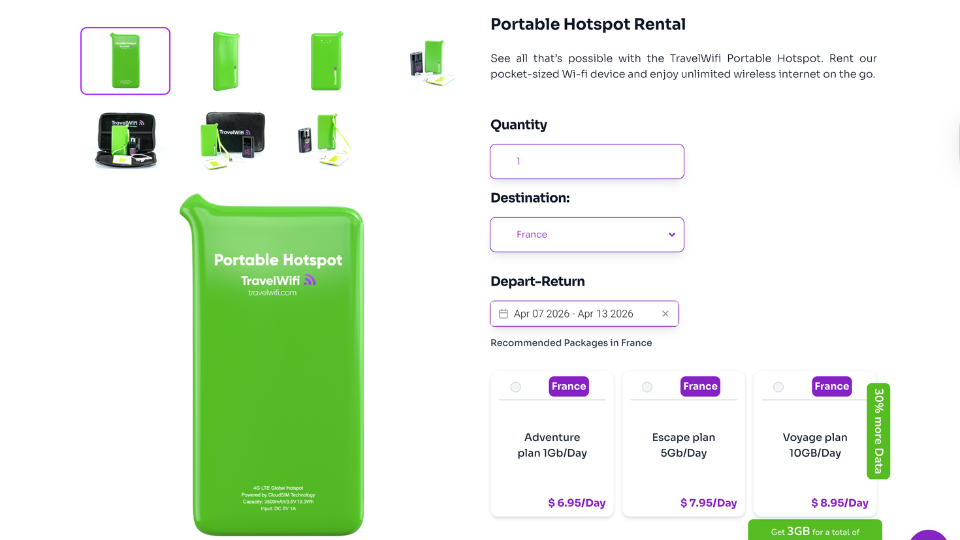 travelwifi, pocket wifi paris airport