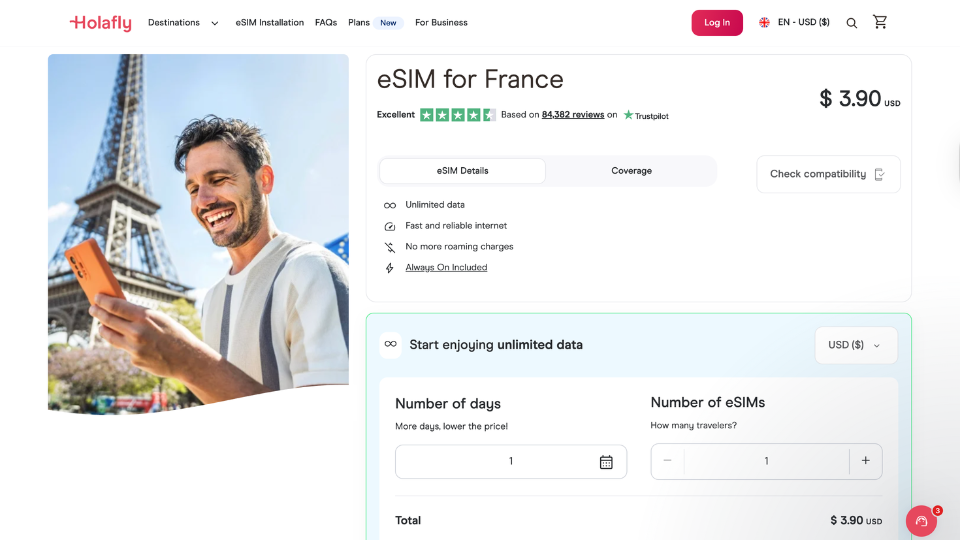 holafly france esim, paris pocket wifi alternative