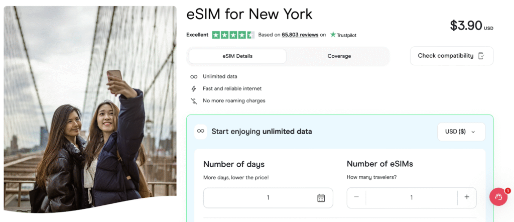 holafly esim for new york