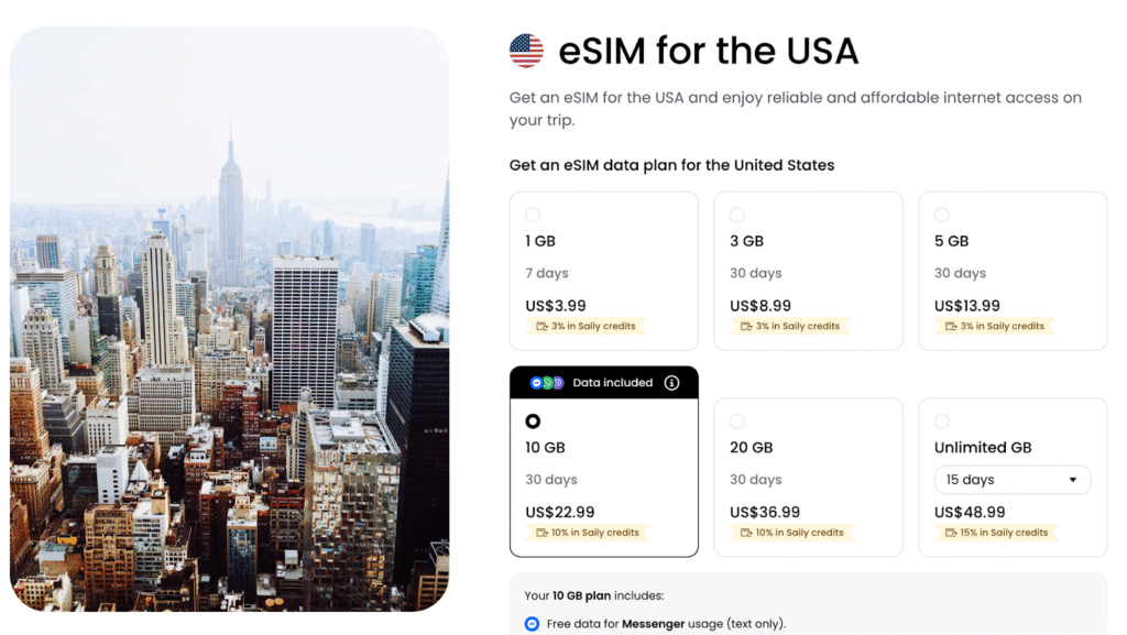 saily esim for new york