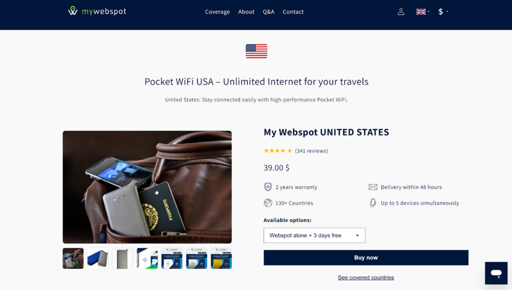 my webspot, pocket wifi new york