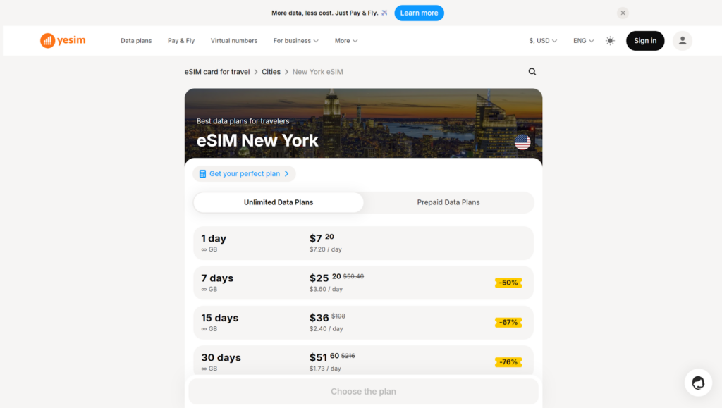 yesim, pocket wifi new york alternative