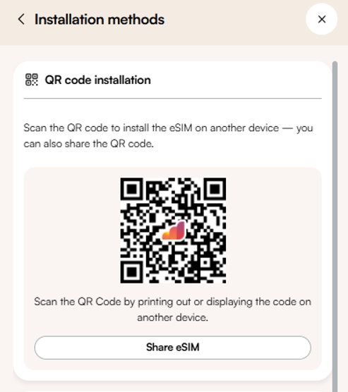 airalo esim qr code