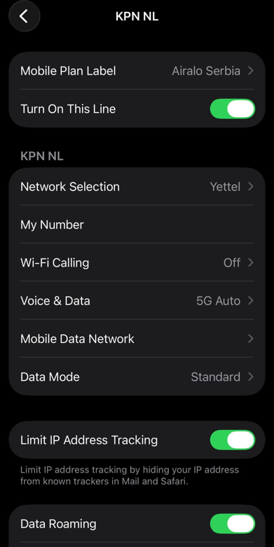 airalo esim connected in serbia
