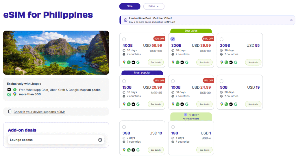 best esim philippines, jetpac esim