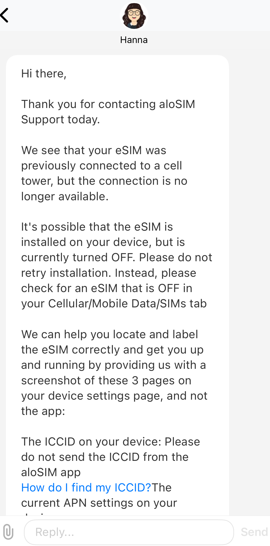 alosim esim customer support