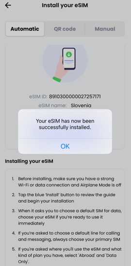 installation of alosim esim