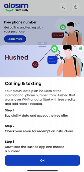 alosim esim calling feature