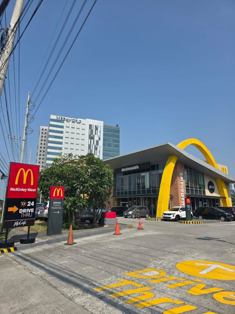 having lunch at mcdonald's