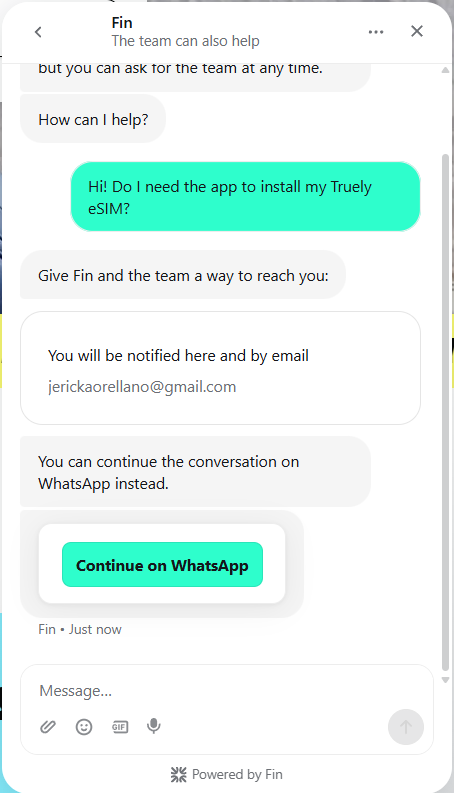 truely esim customer support
