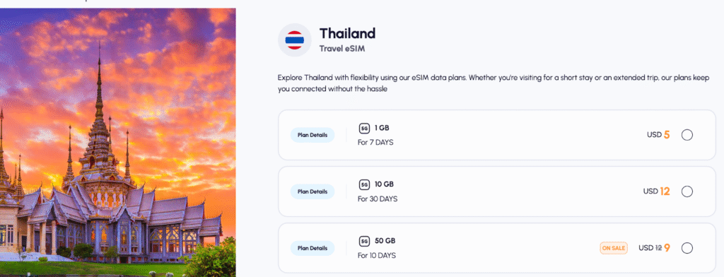 nomad homepage: thailand esim provider