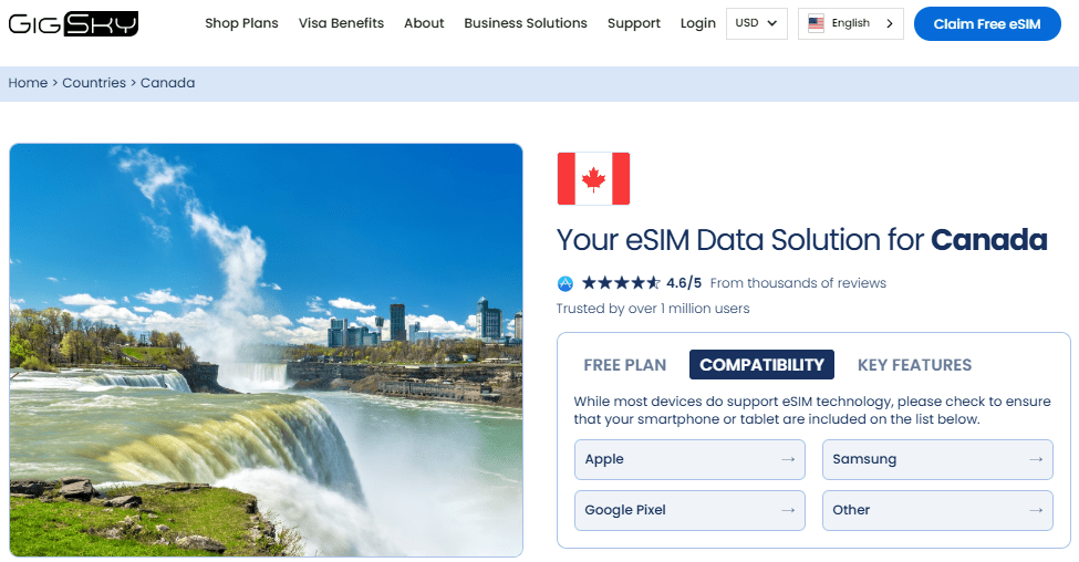 gigsky, esim provider for canada