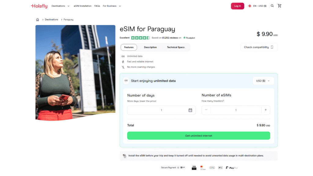 paraguay esim: holafly