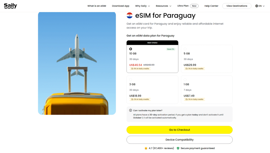 paraguay esim: saily