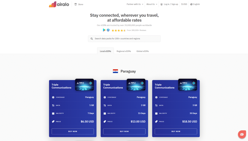 paraguay esim: airalo