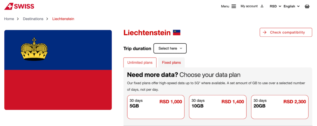 Liechtenstein esim provider: swiss