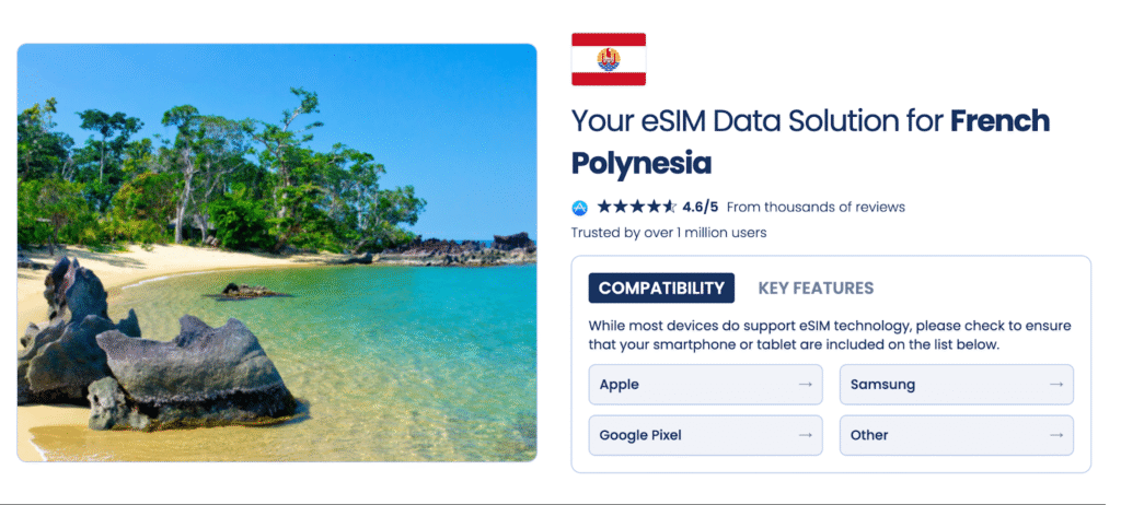 best esim for French Polynesia: gigsky