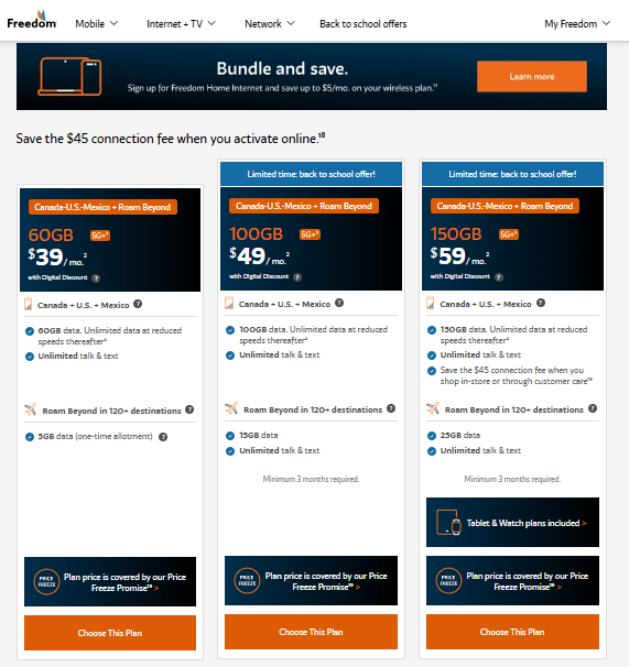 freedom mobile homepage, sim card canada