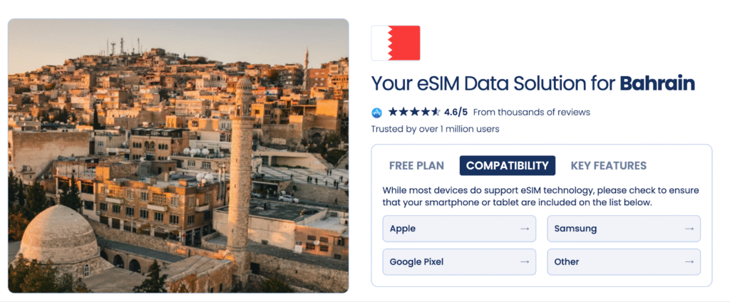 gigsky homepage, bahrain esim provider