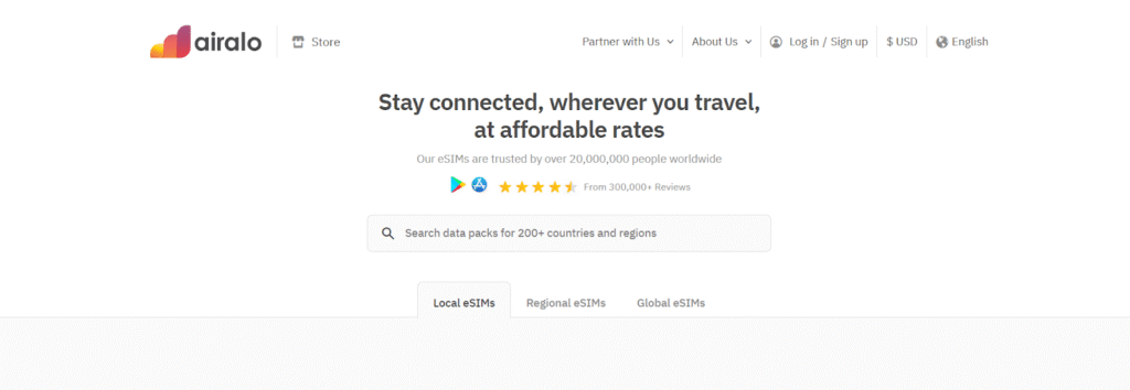 aruba esim provider homepage: airalo