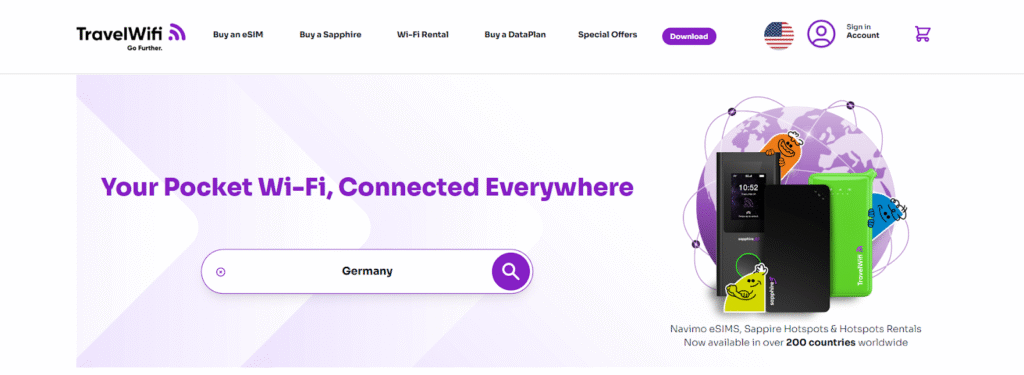 travelwifi homepage, pocket wifi for germany
