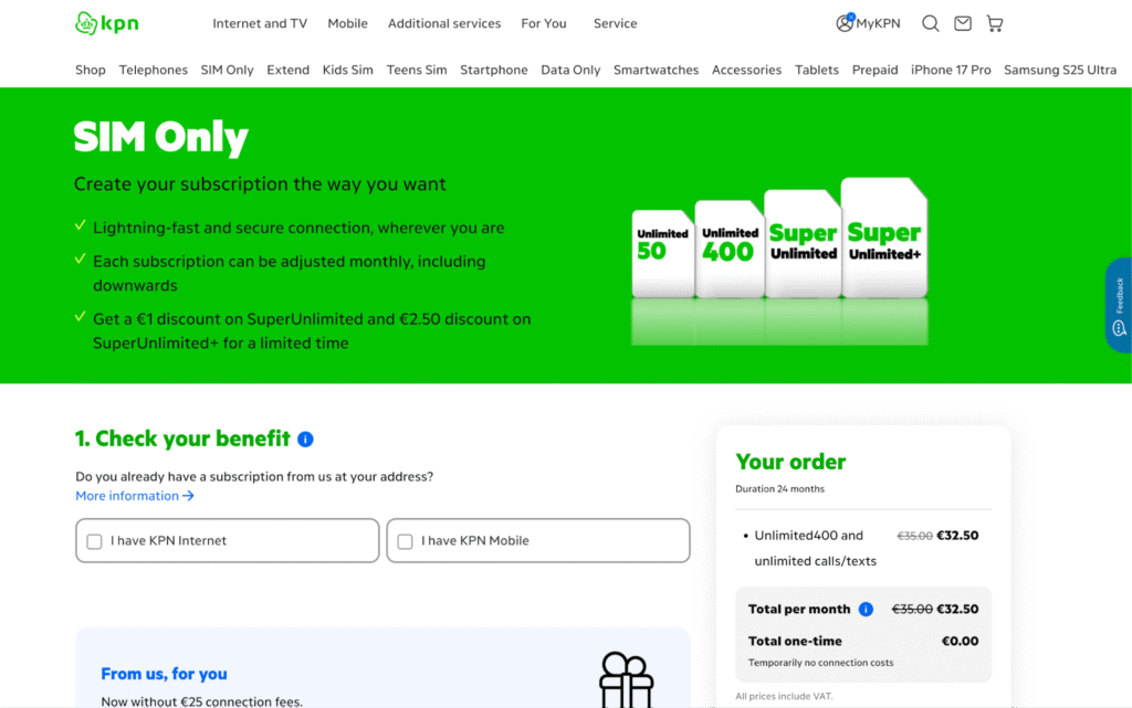 kpn netherlands sim card