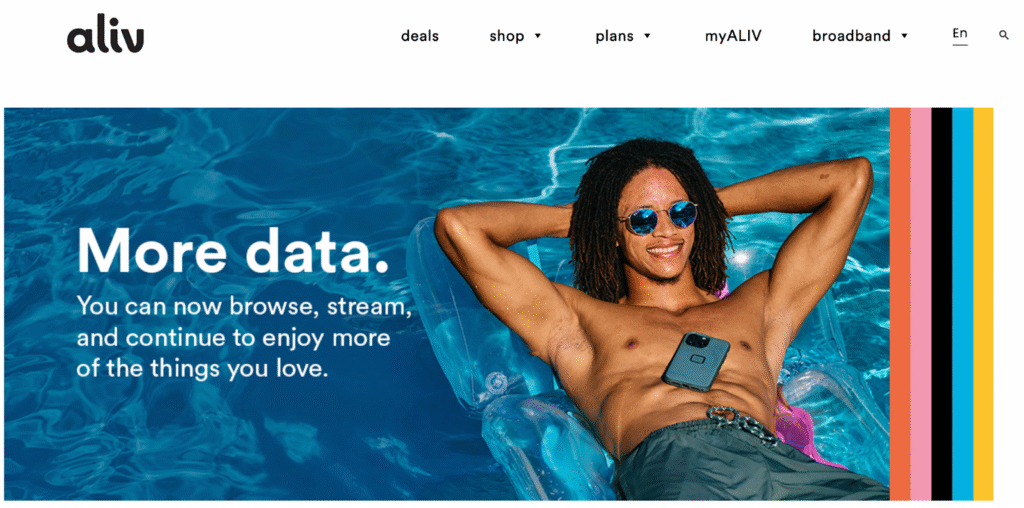 aliv sim card provider homepage