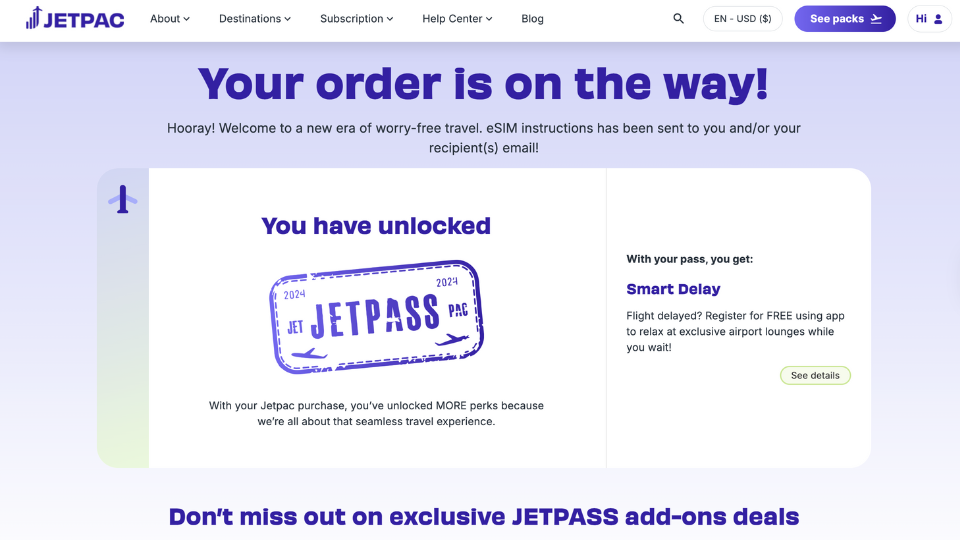 jetpac esim homepage