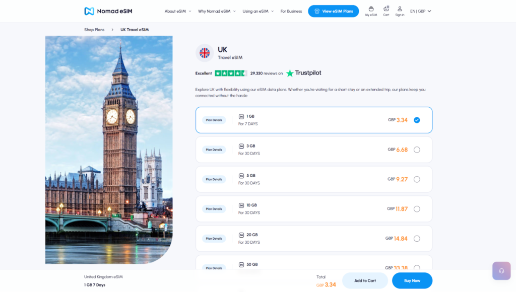 nomad esim, alternative to pocket wifi england