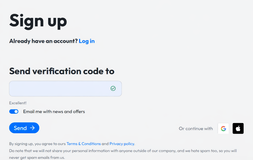 signing up to sparks esim
