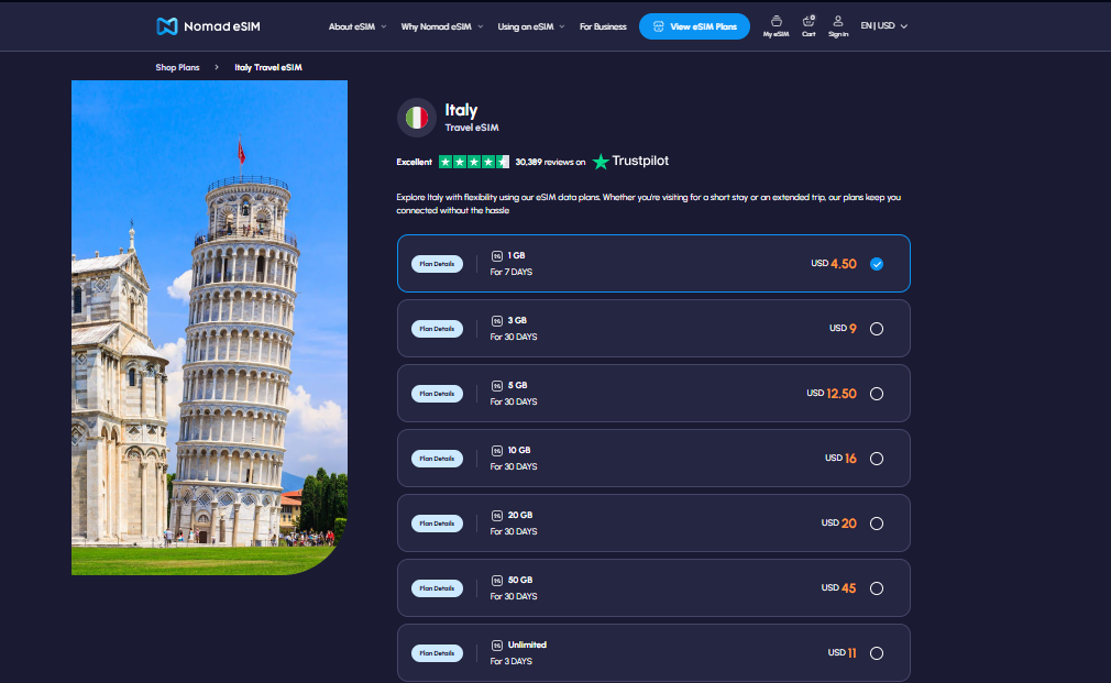 nomad esim, pocket wifi rome alternative