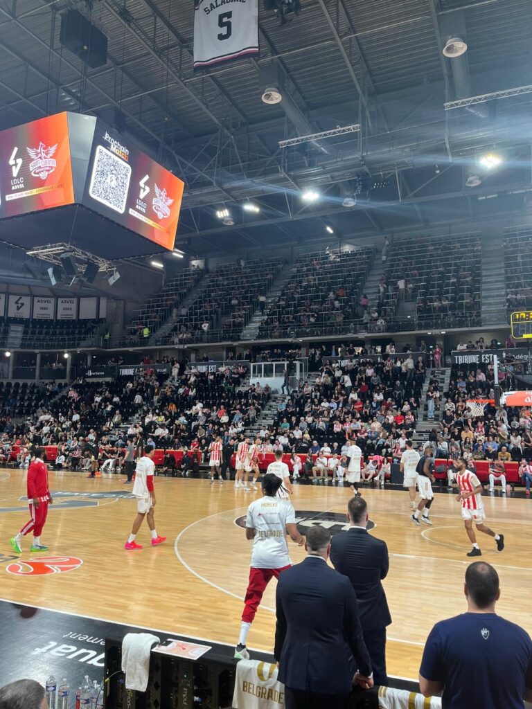 EuroLeague game in France: LDLC ASVEL vs. Crvena Zvezda, uploaded with an eSIM. 