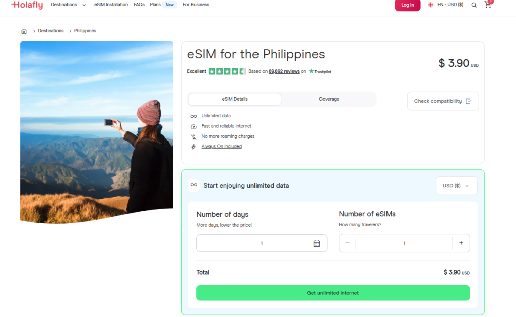 holafly esim, roaming alternative for philippines